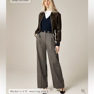 NWT J. Crew Essential wide-leg pant in Italian studio wool blend, Grey